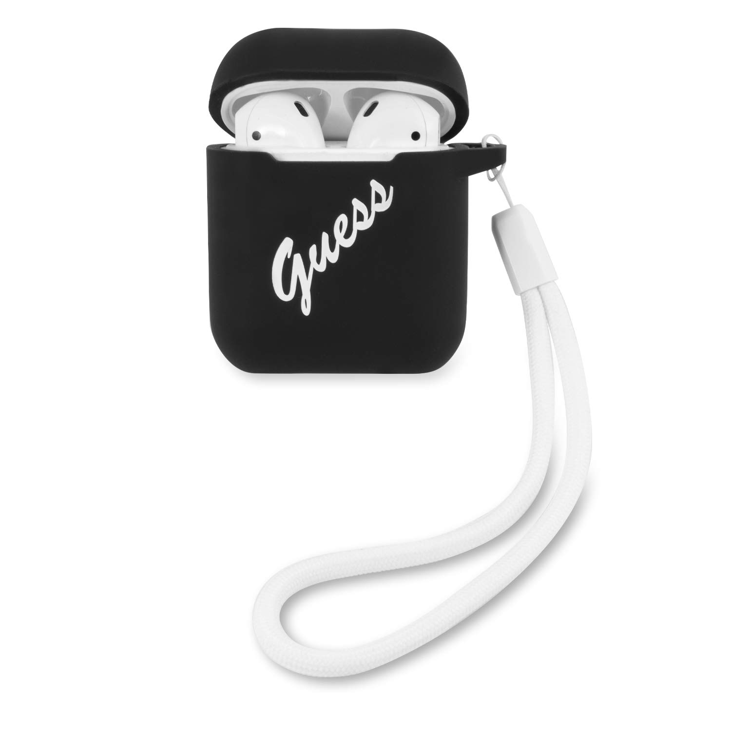 Guess Silicone Vintage Case for GUACA2LSVSBW AirPods Cover Black and White