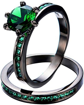 Delatcha Ring Sets Wedding Green Zircon RingFor Men sterling silver engagement ring men fashion rings