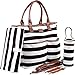 Diaper Bag - Baby Shower Gifts - Nappy Bag - Designer Diaper Purse - Baby Stroller Bag - Baby Machine Washable Travel Diaper Tote Bags for Moms and Girls (Stripped)