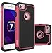 iPhone 7 Case, OEAGO iPhone 7 Case [Drop Protection] [Shock Proof] Hybrid Dual Layer Rubber Plastic Impact Defender Rugged Slim Hard Case Cover Shell for Apple iPhone 7 - Red
