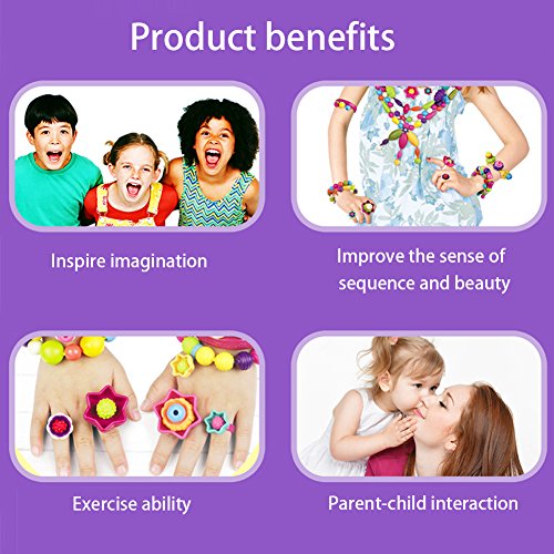 Trooer 260 Pcs Snap Pop Beads Set for Kids, Pop Beads DIY Jewelry Bracelet and Necklace Making Kit Art and Crafts Toys for Kids