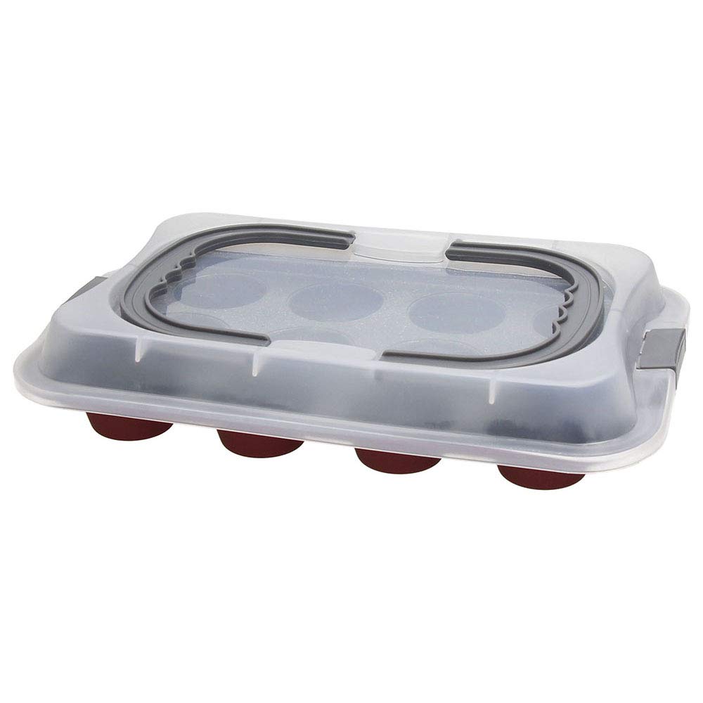 Tognana Sweet Cherry Mould 12 Muffins with Lid, Carbon Steel