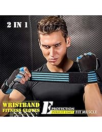 Jessico Guantes de entrenamiento, los mejores guantes de levantamiento de peso con muñequeras de 18 pulgadas, guantes de ejercicio para levantamiento de potencia, gimnasio, entrenamiento en cruz para hombres y mujeres