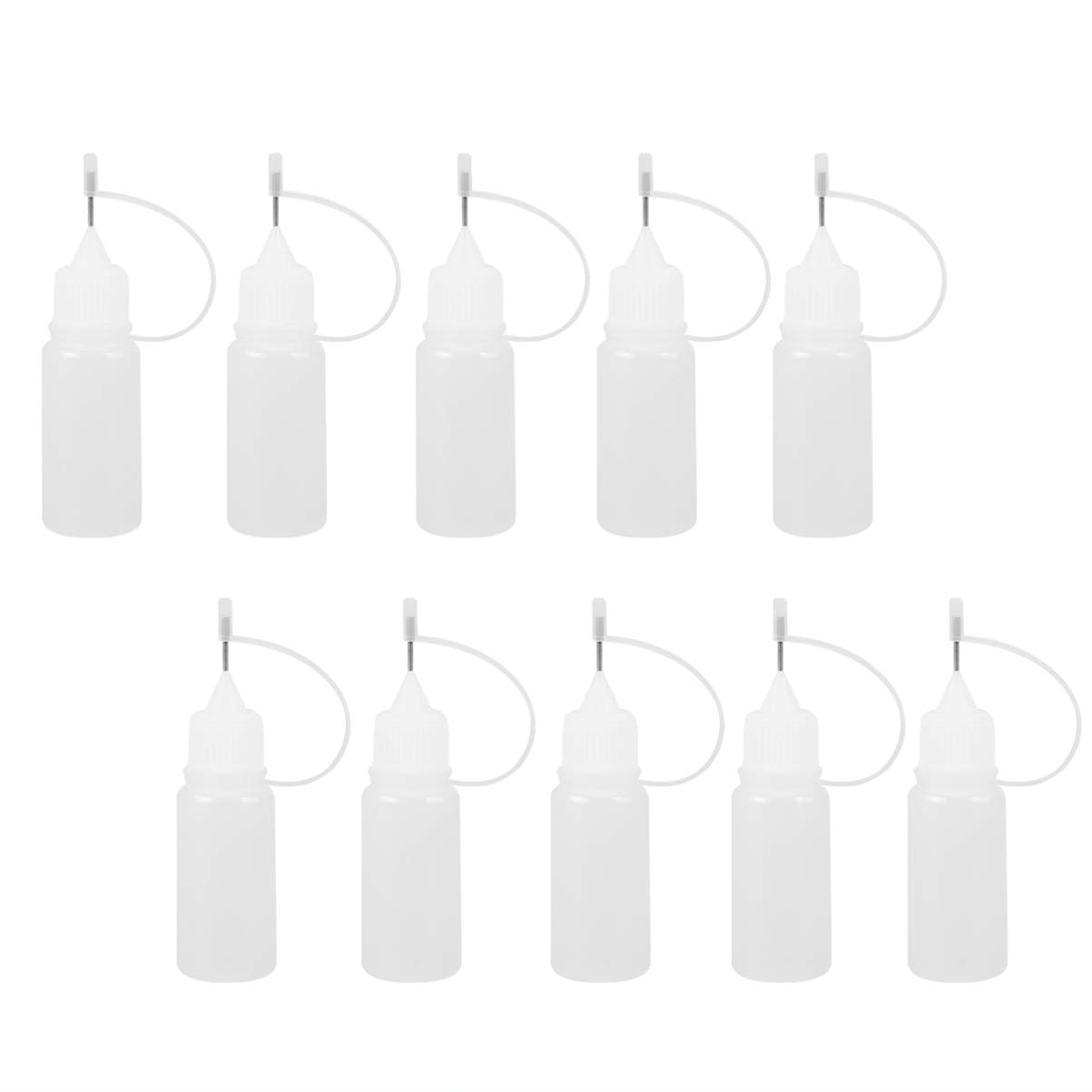 Milisten 10pcs Glue Applicator Bottle Precision Tip for Crafting Quilling Detailed Projects Plastic Body with Tip White