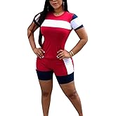 TOPONSKY Womens 2 Piece Sports Outfit Tracksuit Shirt Shorts Jogger Bodycon Sets