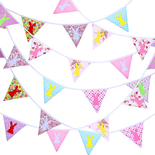 33 Feet Fabric Banner Bunting 30 Double Sided Triangle Pennant