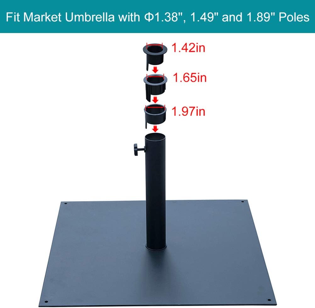 Amazon Com Sundale Outdoor 40 Lbs Heavy Duty Square Steel Plate Stand Patio Umbrella Base Black Clothing