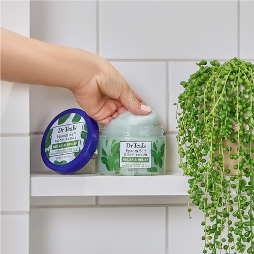 Dr Teal's Pure Epsom Salt Body Scrub, Relax & Relief with Eucalyptus & Spearmint Essential Oils, 16 oz (Pack of 3) - Image 7