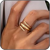 Chunky Gold Rings for Women,Index Finger Thumb rings Non Tarnish Stackable Statement Adjustable Fashion Ring Waterproof Dainty Anniversary Jewelry Gifts