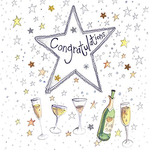 Alex Clark Champagne Bottle Congratulations Foil Card