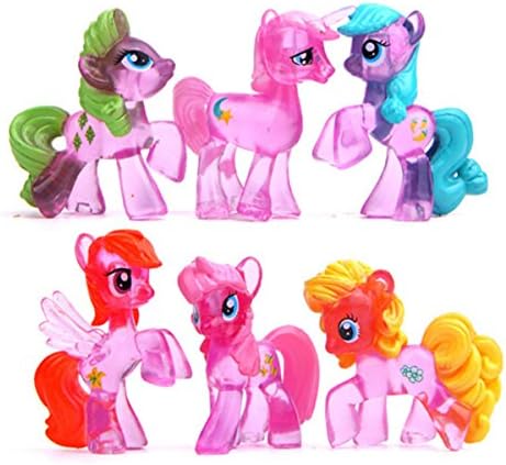 6 Piece Little Pony Toys Figurines Playset, Mini Figure Collection Playset, Cupcake Topper