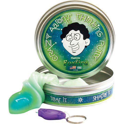 Crazy Aaron's Thinking Putty Foxfire w/ Blacklight Keychain Putty 3.2oz by Crazy Aaron