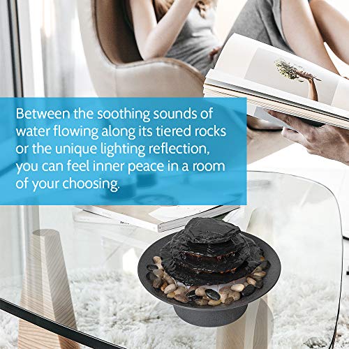 HoMedics Zen Relaxation Tabletop Fountain with Natural Water Sounds and