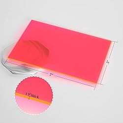 5 Pack Acrylic Sheet Pink Fluorescent Colored