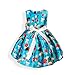 AOVCLKID Moana Girls Cotton Printed Dress Princess Cartoon Party Dress (Blue,110/3-4Y)