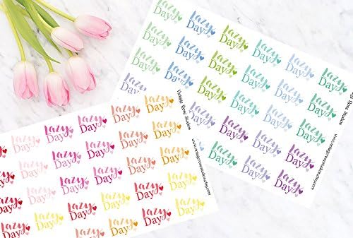 Lazy Day Script Functional Planner Stickers in Cool &amp; Warm Color Palette for Erin Condren LifePlanner, Filofax, Kikki K, Travelers Notebook