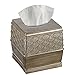 Creative Scents Dublin Silver Tissue Box Cover Square - Decorative Square Tissue Holder for Bathroom - Modern Tissue Holder for Cute Elegant Bathroom Or Home Decor