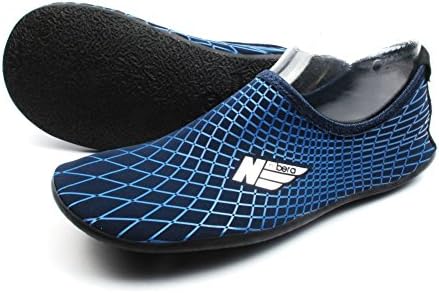 SHOESKISS Multipurpose Water Skin Shoes Adult Kids Slip On Aqua Barefoot Beach Aqua Socks Surf Pool Durable Outsole (2.XS - 2.5-3 M US Little Kid, Navy)