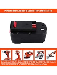 Batería de repuesto Topbatt HPB18 para herramientas eléctricas inalámbricas Black & Decker HPB18 OPE 244760 00 A1718 de 18 V 3,0 Ah (2 paquetes)
