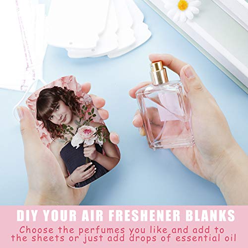 Deesim 50 Pieces Sublimation Air Freshener Sheets Car Scented Hanging