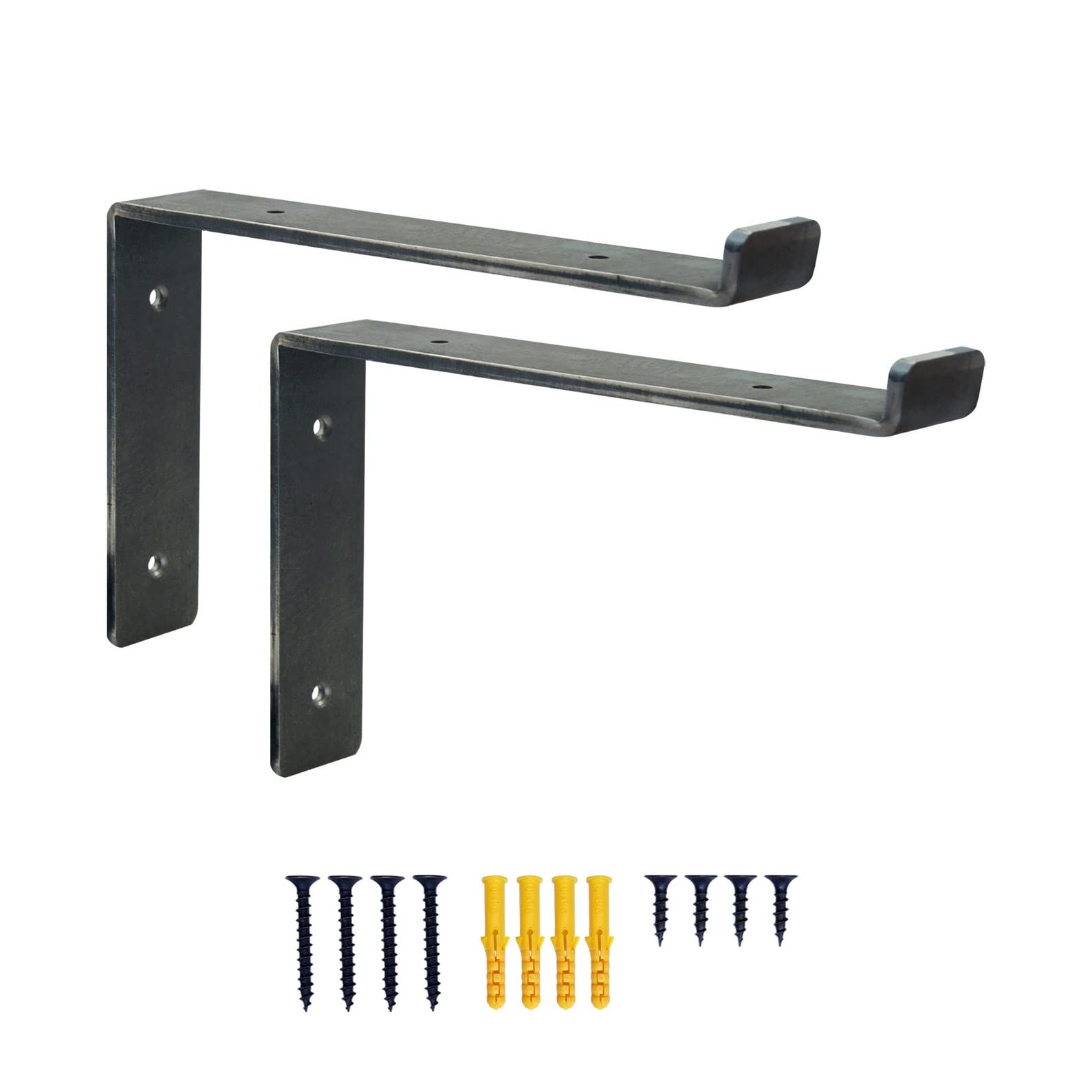 2 x Heavy Duty Scaffold Shelf Brackets 225mm - Industrial Style for 9 Inch Boards - Made from 5mm Steel - Ideal DIY Storage Solution for Living Room, Kitchen, Office, Garage