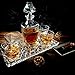 ELIDOMC 5PC Twist Whiskey Decanter Set, Crystal Whiskey Decanter With 4 Double Bourbon Glasses, 100% Lead Free Whiskey Decanter And Glass Set