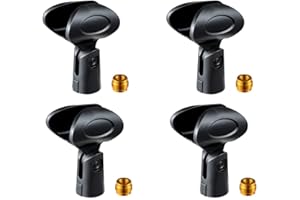 Rannsgeer Microphone Soft Clip Holder with Adapter 4-Pack (Black)