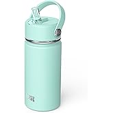 OISIZ Kids Water Bottle with Straw Lid 14oz, Vacuum Insulated 316 Stainless Steel Water Bottles for Kids for School, Leakproof Water Bottle, BPA Free and Keep Cold for 24 Hours