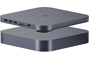 USB-C Hub with Hard Drive Enclosure, Hagibis Type-C Docking Station & Stand for Mac Mini, Mac Studio M1 Max Ultra with SATA, 