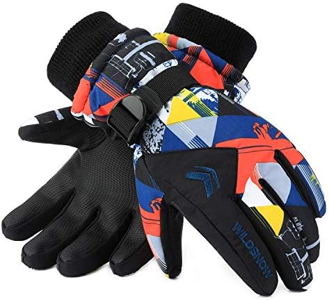 RunRRIn Ski Gloves, 100% Waterproof Warm Winter Snow Gloves for Mens, Womens, and Kids