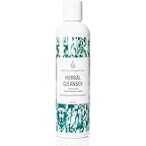 Elina Organics Herbal Cleanser, 8oz - Gentle Face Wash for All Skin Types with Certified Organic Botanicals, Burdock Root & Spirulina - Deeply Cleanses Without Drying, Peppermint & Juniper Infused