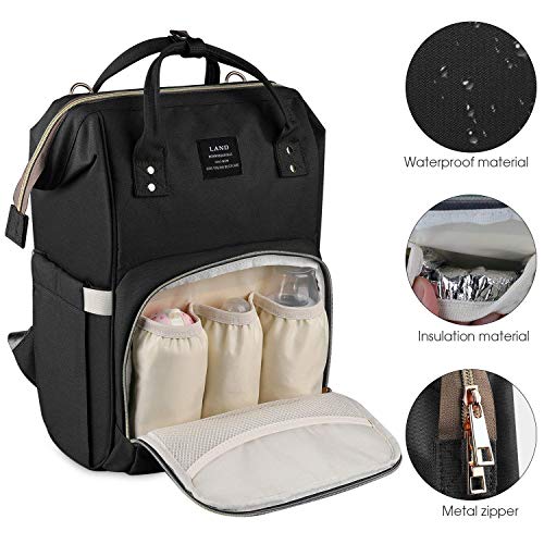 mochila para bolsa de pañales - mochila de viaje multifunción ticent bolsa grande para pañales de maternidad bolsas para cambiar bebés con correas para cochecito, impermeable y elegante