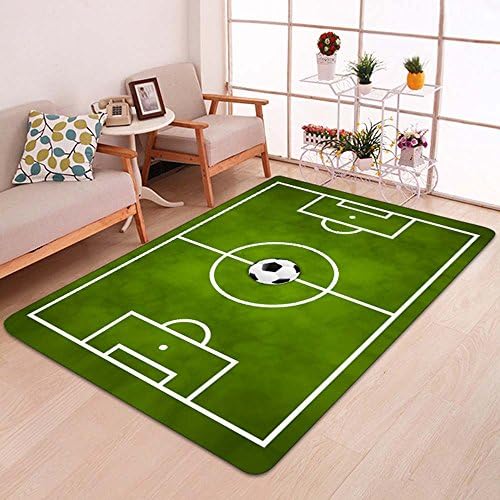 LouisaYork Football Rug Mat, Kids Football Field Mat,Absorbent Doormat,Childrens Large Play Mats,Sound Insulation, Anti-slip, Wear-resistant,Washable,Football Carpet Rug