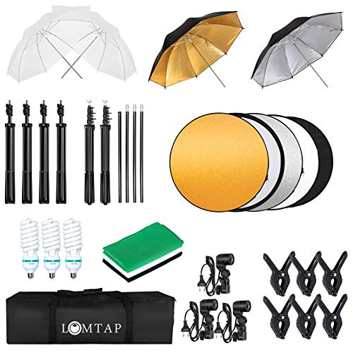 LOMTAP Photography Lighting Umbrella Kit 6.5ftx9.8ft Background Support