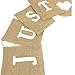OZXCHIXU Jute Burlap Just Married Bunting Banner Vintage Hessian Flag for Wedding Party Decoration Favor