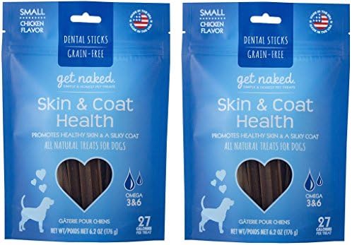 Get NakedPouch, 12.4 Ounce, Skin and Coat Dental Chew Sticks, Small