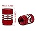 Senzeal 5X Aluminum Car Tire Valve Stem Caps Round Style Air Covers Red