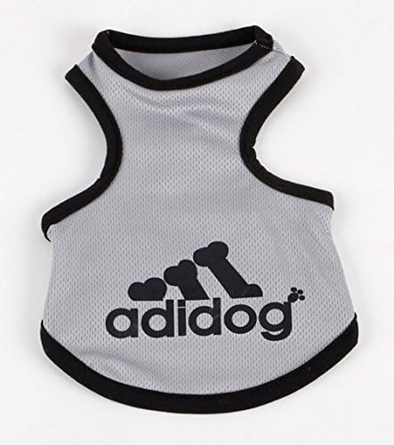 Chicpaw Pet Vest Small Dog Cat Sportswear T-shirt Pet Puppy Teddy Chihuahua Coat Apparel (L(Length:11.8", Chest:16.5"), Grey)
