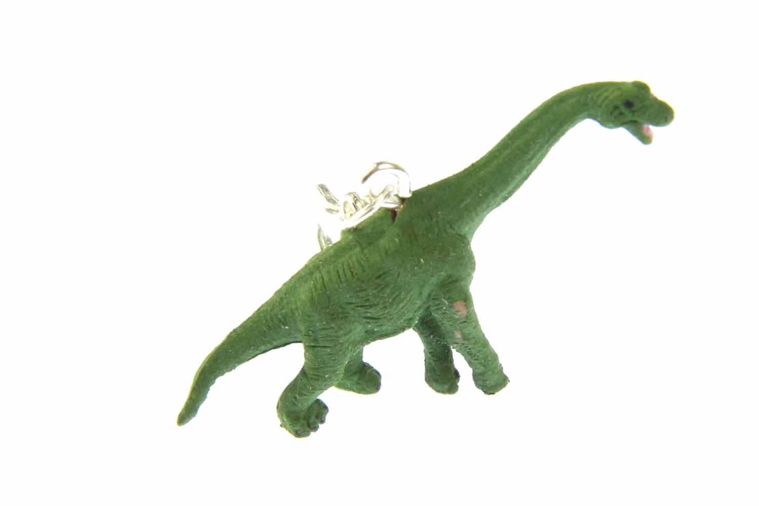 Miniblings Dinosaur Brachiosaurus Charm Pendant Dino Rubber Herbivores Green