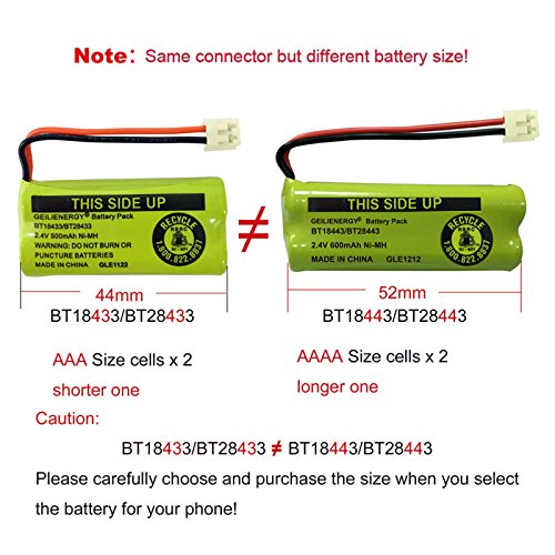 BAOBIAN 2.4V Rechargeable Cordless Phone batteries for AT&T/Lucent BT-18433 BT-184342 BT-28433 BT-284342 BT-6010 BT-8000 BT-8001 BT-8300 Empire CPH-515D CPH515D (6 pack BT18433 Batteries) - Thumbnail 4