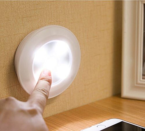 LED Wireless Puck Lights Tap Light Stick Anywhere Nightlight Battery Powered For Hallway Staircase Closet Bathroom Bedroom White LZG(No Remote)