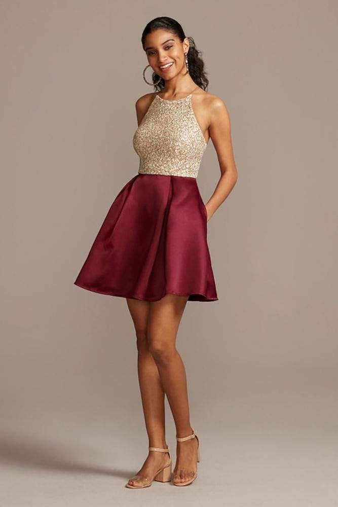 short fit and flare bridesmaid dress