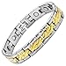 Titanium Magnetic Therapy Bracelet for Arthritis Pain Relief Two Tone Size Adjusting Tool and Gift Box Included By Willis Judd (Two Tone Gold and Silver)