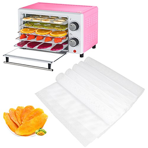 5pcs 14x14" Non Stick Silicone Dehydrator Sheet Reusable Mesh for Excalibur 2500 3500 2900 3900 Fruit Dryer Mesh