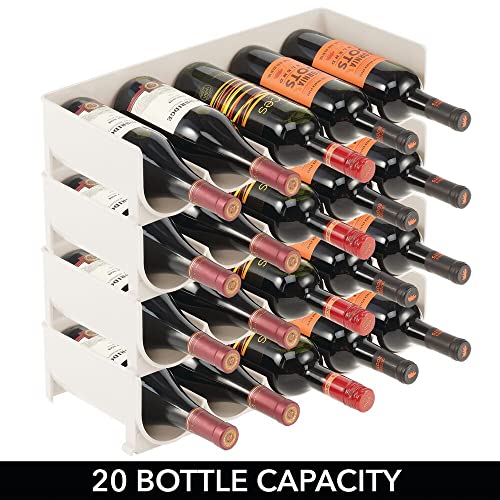 mDesign Modern Plastic Stackable Standing Water Bottles, Soda, Wine, Snack/Food Rack Tier