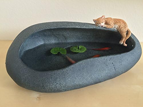 Antique Animal Series Intimate Stone Flower Decorative Planter Pot Indoor Outdoor-11"(L) 4.5"(H) 6"(W)-ED04