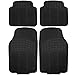 Floor Mats ECCPP 4Pcs Full Set Ridged Heavy Duty Rubber Floor liners for SUV, Van & Trucks- Front & Rear, Driver & Passenger Seat (Black)
