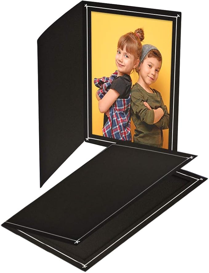 Cardboard Photo Folder 4x6 (100 Pack) Black Card Folder