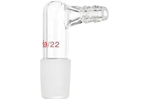 PATIKIL Distillation Adapter, 1 Pcs 90 Degree 19/22 Borosilicate Glass Outer and Inner Bend Joint Part for Laboratory Distill