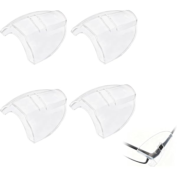 SenZee Glasses Side Shields – 2 Pairs Transparent Protectors For Small To Medium Eyeglasses, Temple Width ≤12mm